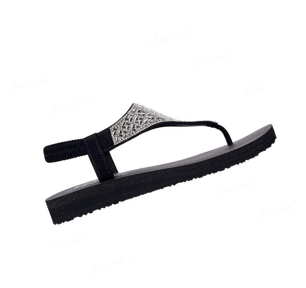 Sandalias Skechers Meditation - Sweet Rock Mujer Negras | 55T8L_AR