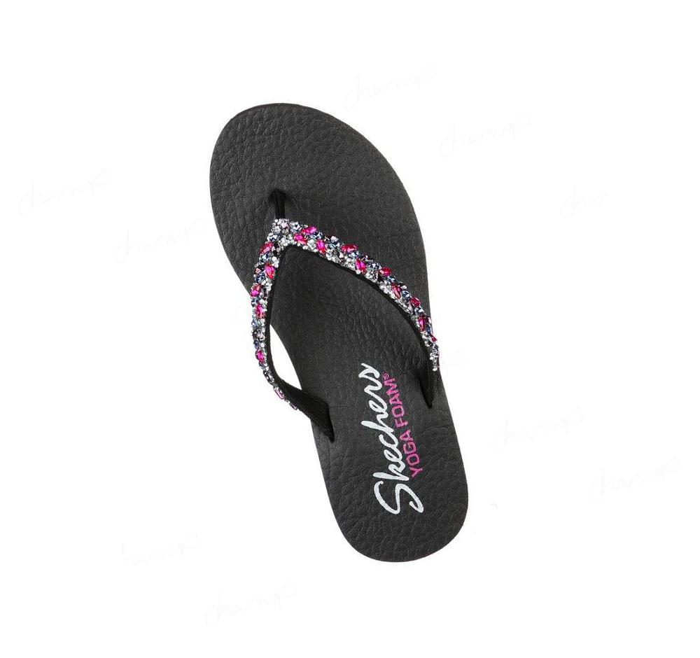 Sandalias Skechers Meditation - Sweet Shine Mujer Negras Multicolor | 5630L_AR