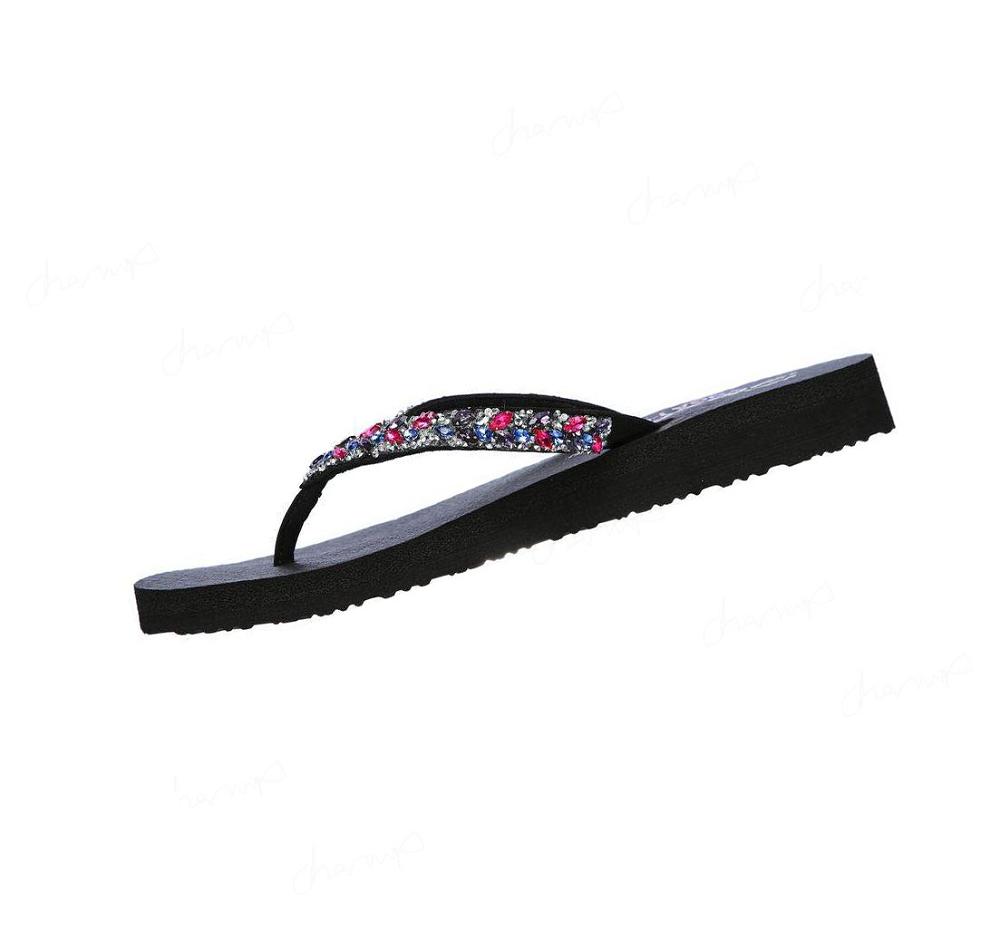 Sandalias Skechers Meditation - Sweet Shine Mujer Negras Multicolor | 5630L_AR