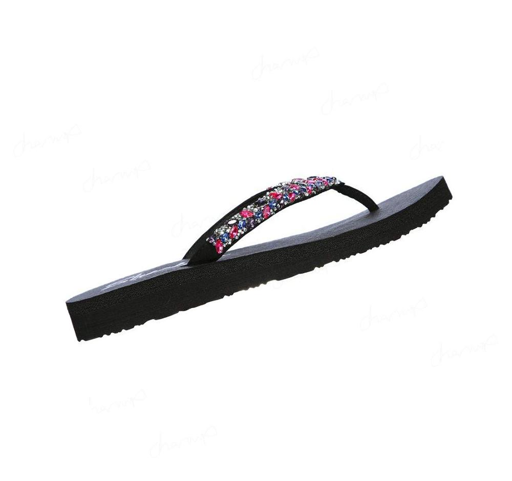 Sandalias Skechers Meditation - Sweet Shine Mujer Negras Multicolor | 5630L_AR