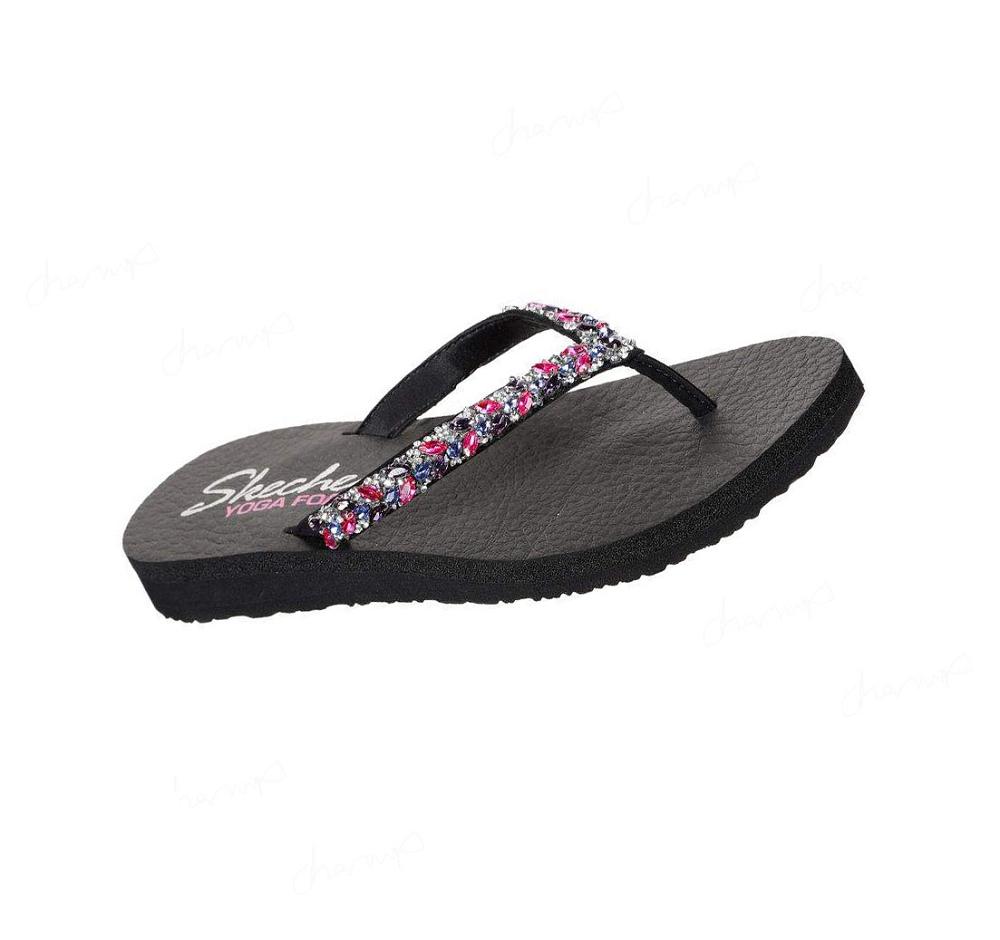 Sandalias Skechers Meditation - Sweet Shine Mujer Negras Multicolor | 5630L_AR