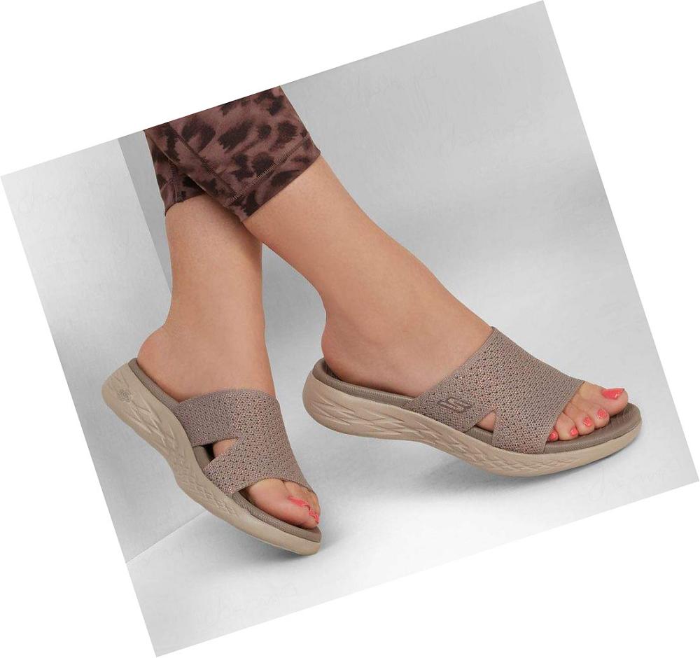 Sandalias Skechers On-the-GO 600 - Adore Mujer Gris Oscuro Marrones | AT1T3_AR