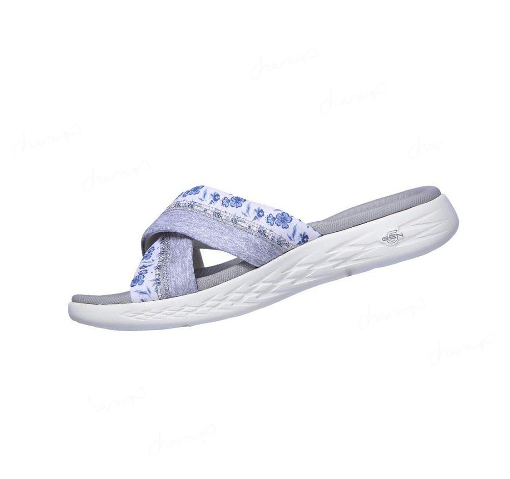 Sandalias Skechers On-the-GO 600 - Blooms Mujer Blancas Gris | AT30A_AR