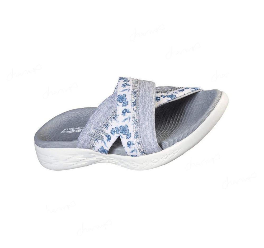 Sandalias Skechers On-the-GO 600 - Blooms Mujer Blancas Gris | AT30A_AR