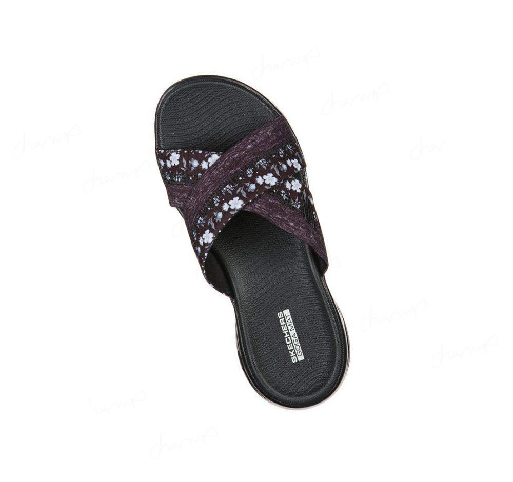 Sandalias Skechers On-the-GO 600 - Blooms Mujer Negras Gris | ATA2S_AR