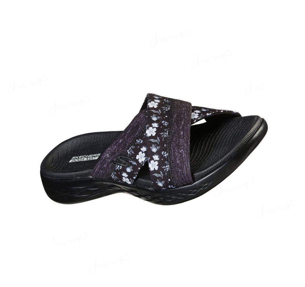 Sandalias Skechers On-the-GO 600 - Blooms Mujer Negras Gris | ATA2S_AR