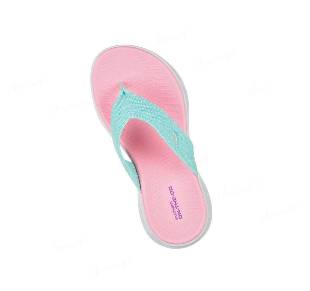 Sandalias Skechers On the GO 600 - Sunny Horizon Niña Turquesa Rosas | ATT00_AR