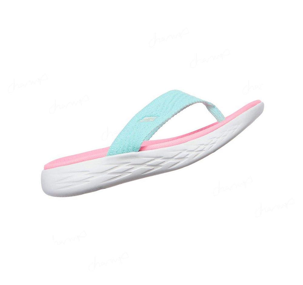 Sandalias Skechers On the GO 600 - Sunny Horizon Niña Turquesa Rosas | ATT00_AR