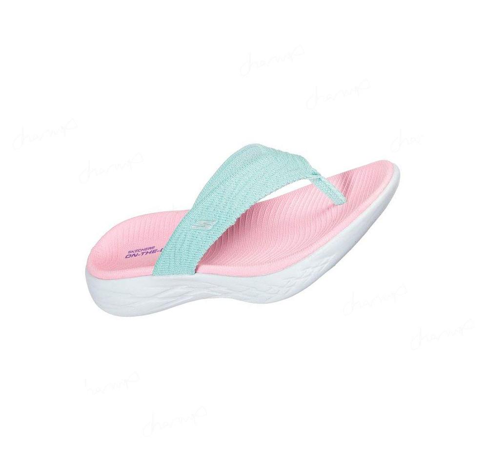 Sandalias Skechers On the GO 600 - Sunny Horizon Niña Turquesa Rosas | ATT00_AR