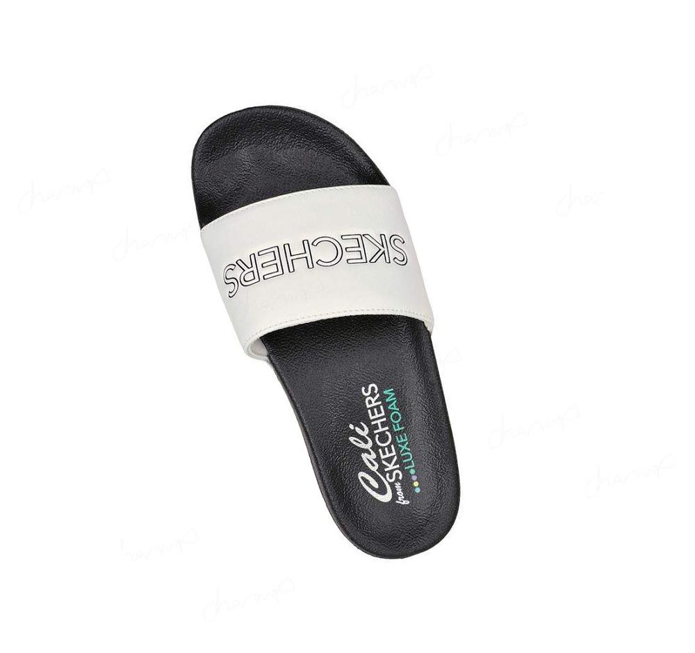 Sandalias Skechers Pop Ups - Right Time Mujer Blancas Negras | A0A20_AR