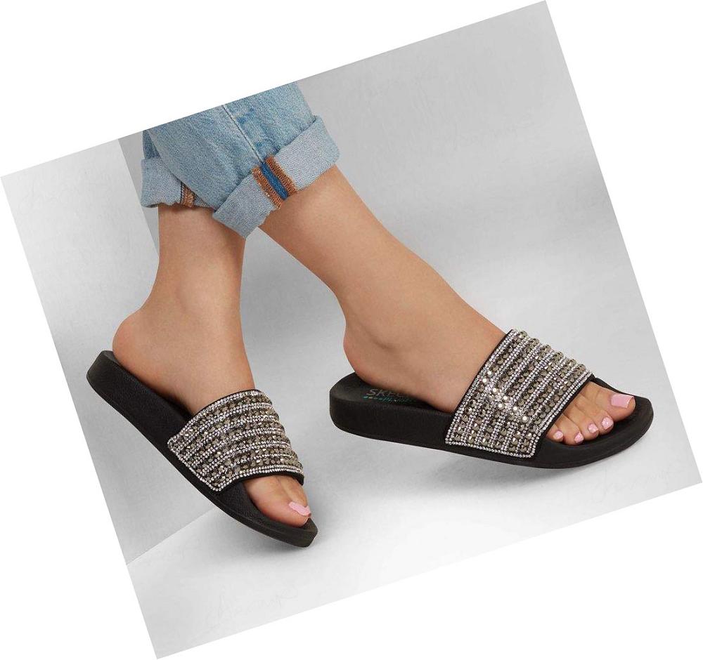 Sandalias Skechers Pop Ups - Rocker Glam Mujer Negras | 5503D_AR