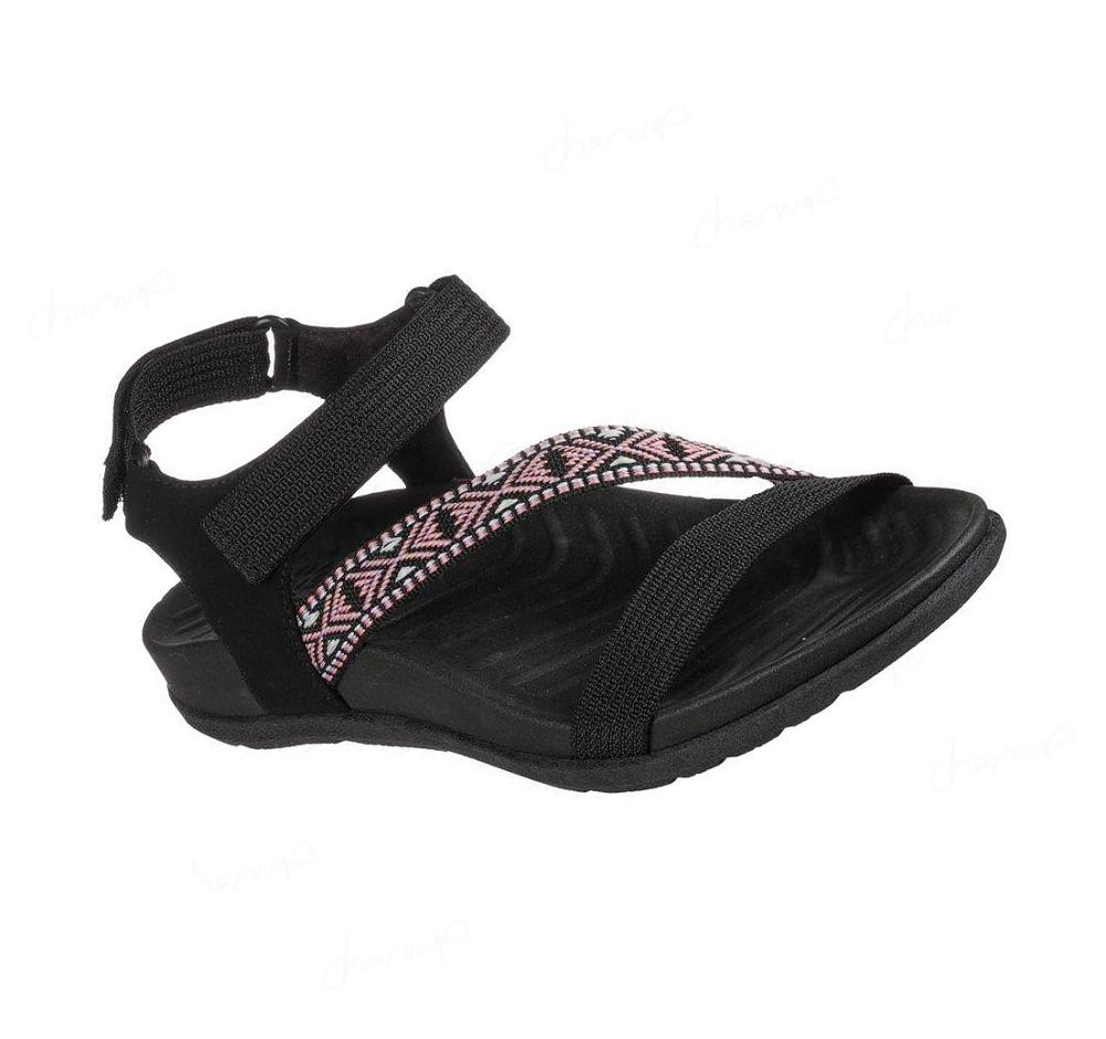 Sandalias Skechers Reggae-Lite - Beachy Sunrise Mujer Negras Rosas Claro | A830R_AR