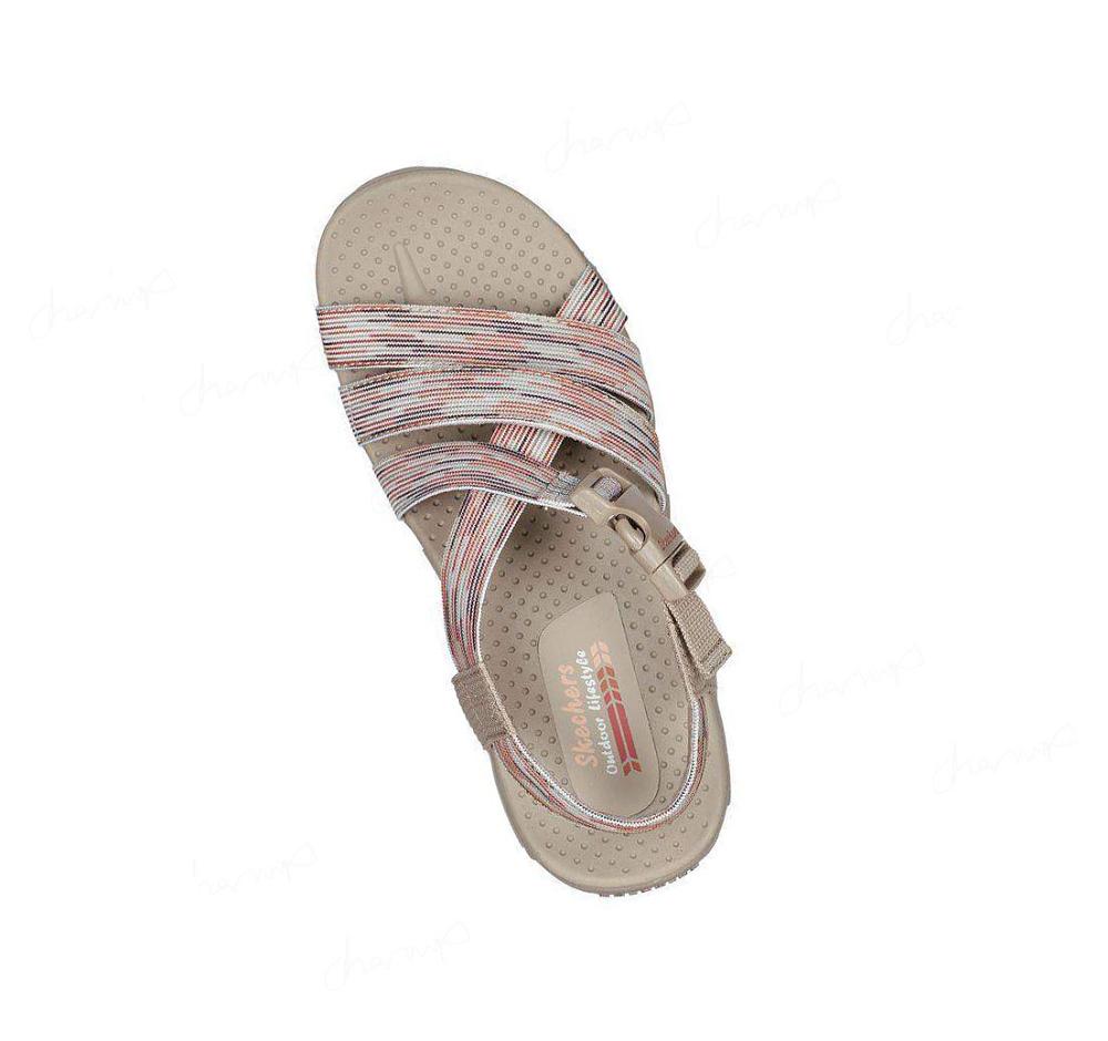 Sandalias Skechers Reggae - Vivid Cosmos Mujer Gris Marrones Coral | A8T8C_AR