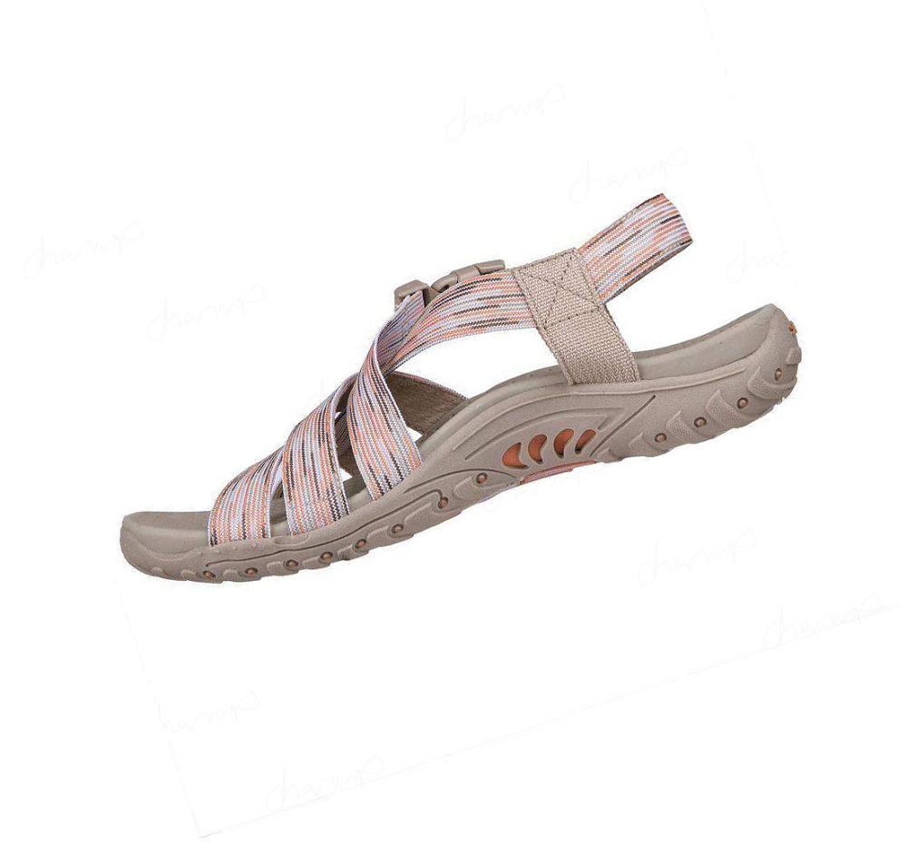 Sandalias Skechers Reggae - Vivid Cosmos Mujer Gris Marrones Coral | A8T8C_AR