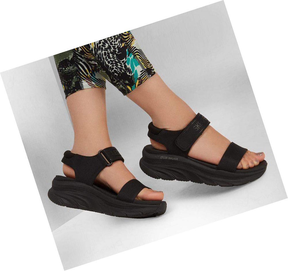 Sandalias Skechers Relaxed Fit: D'Lux Walker - New Block Mujer Negras | A628A_AR