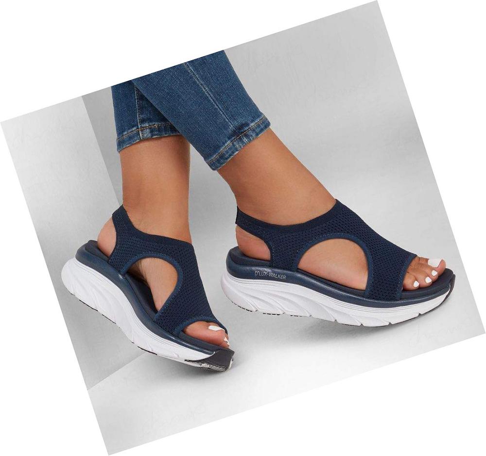 Sandalias Skechers Relaxed Fit: D'Lux Walker - Retro Sun Mujer Azul Marino | A630K_AR