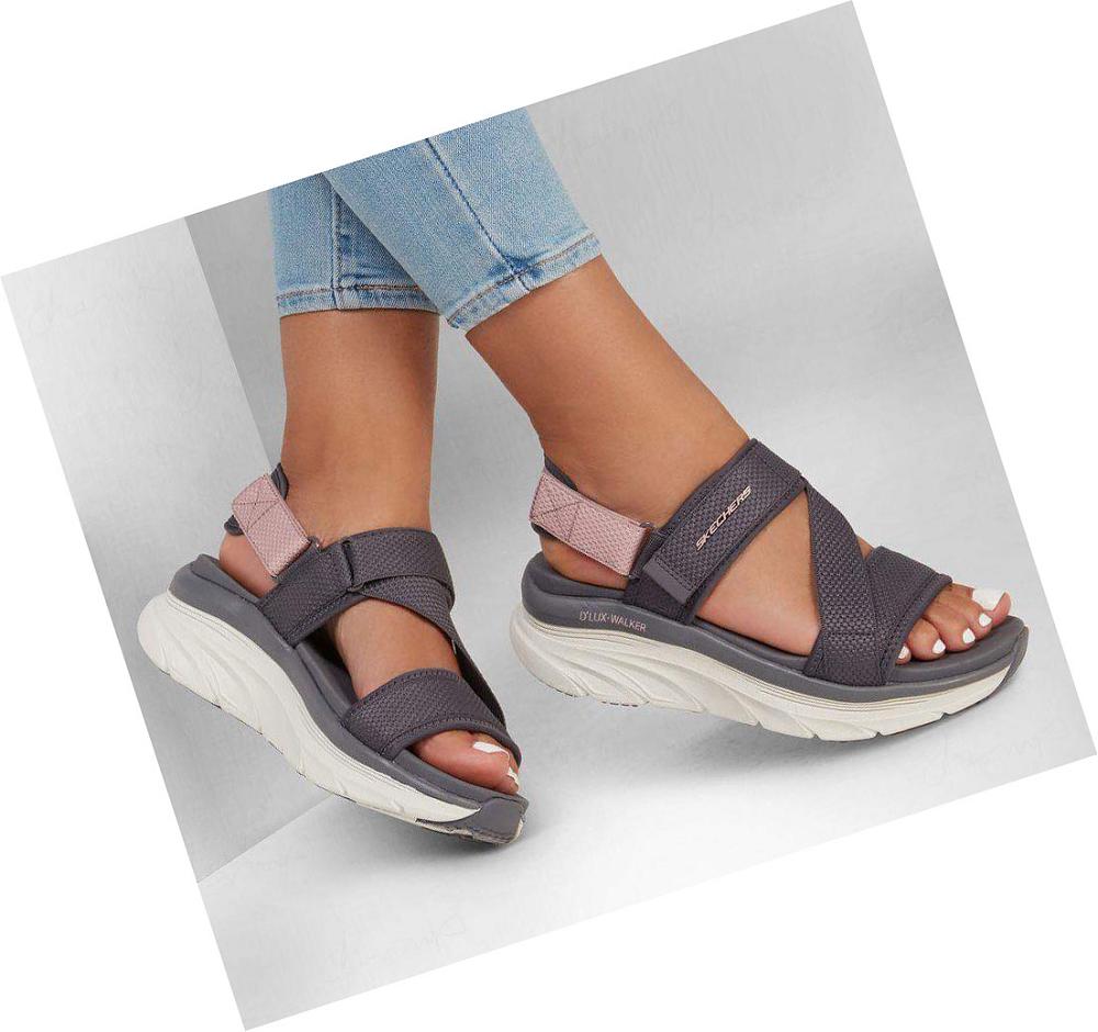 Sandalias Skechers Relaxed Fit: D'Lux Walker - Kind Mind Mujer Gris Moradas | A651D_AR