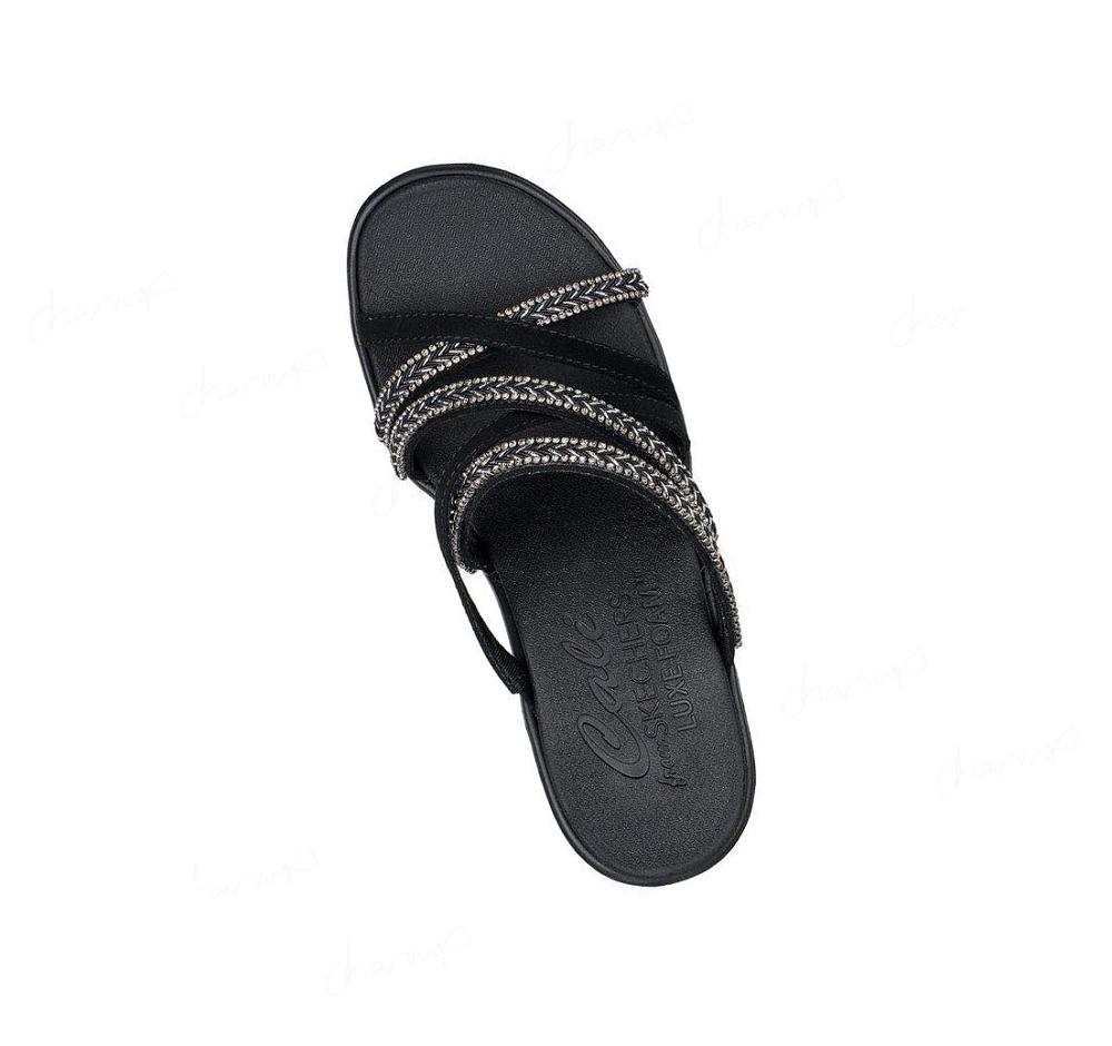 Sandalias Skechers Rumble On - Night Out Mujer Negras | A980L_AR