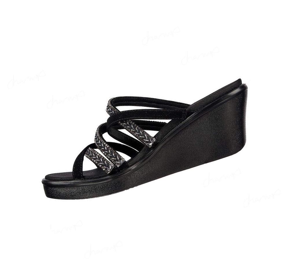 Sandalias Skechers Rumble On - Night Out Mujer Negras | A980L_AR