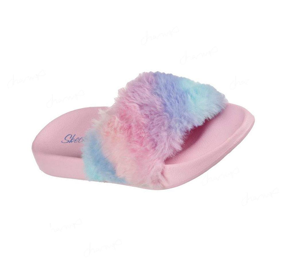 Sandalias Skechers Sunny Slides - Fuzzy Steps Niña Rosas Multicolor | A9A50_AR