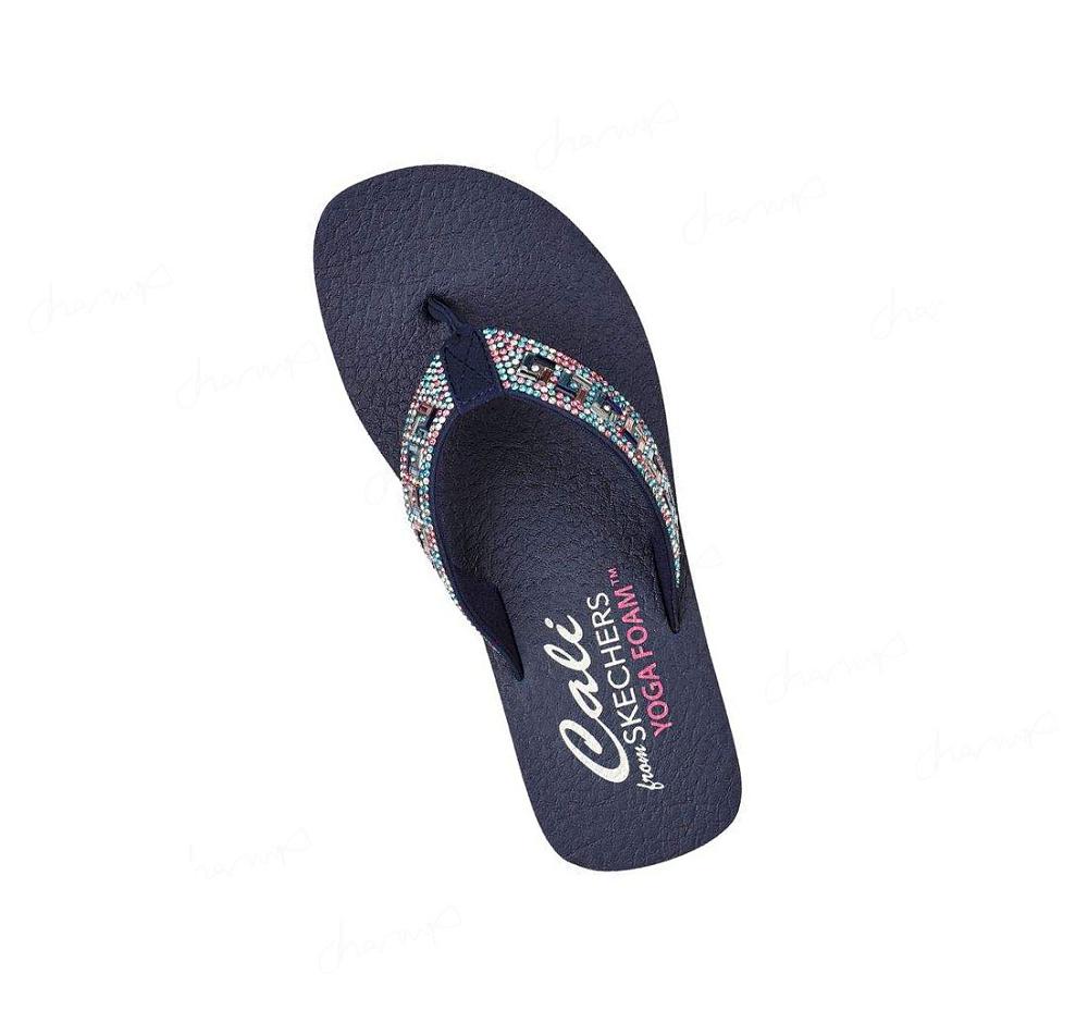 Sandalias Skechers Vinyasa - Geo-Queen Mujer Azul Marino Multicolor | 5553B_AR