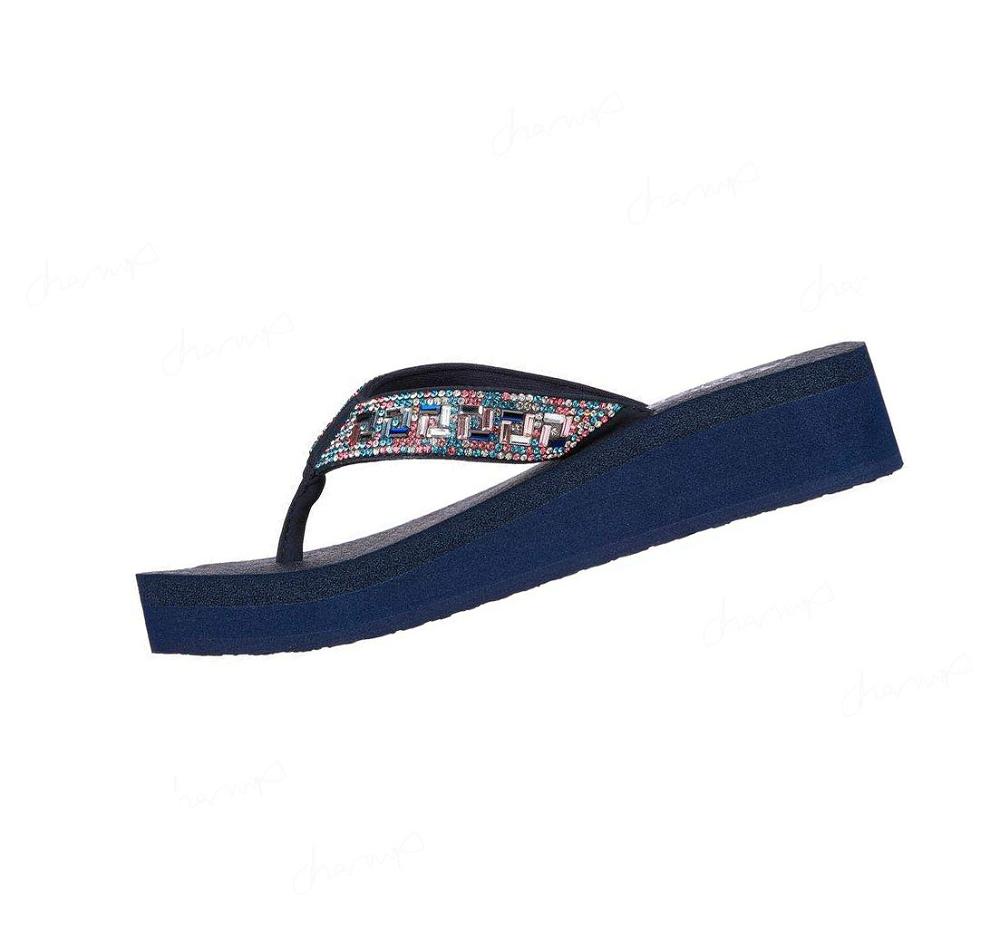 Sandalias Skechers Vinyasa - Geo-Queen Mujer Azul Marino Multicolor | 5553B_AR