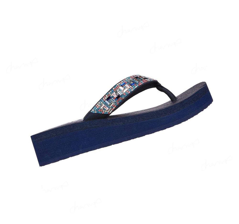 Sandalias Skechers Vinyasa - Geo-Queen Mujer Azul Marino Multicolor | 5553B_AR