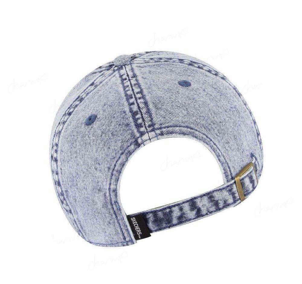 Sombreros Skechers Denim Embroidered Hombre Azules | I3398_AR