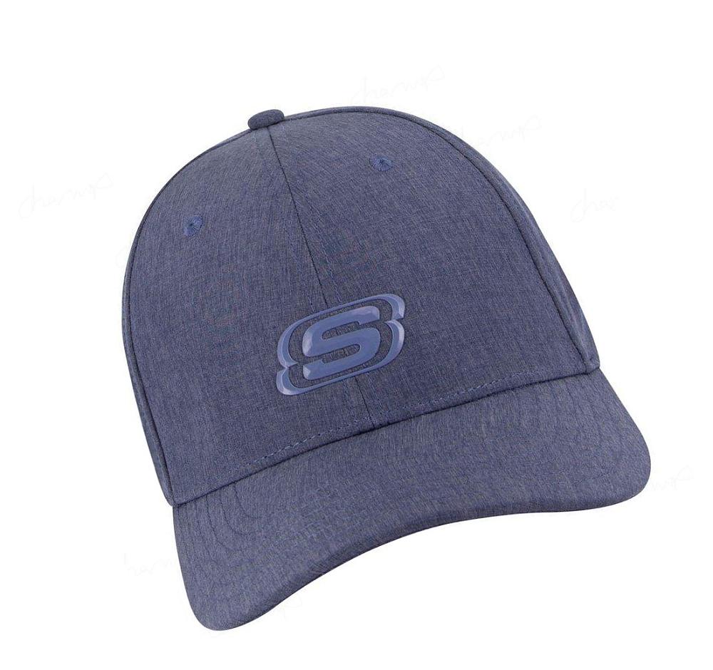 Sombreros Skechers Deporte Heather Fitted Hombre Azules | IA8T0_AR