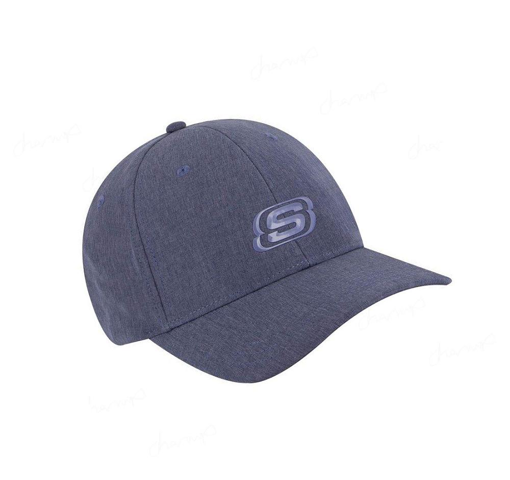 Sombreros Skechers Deporte Heather Fitted Hombre Azules | IA8T0_AR