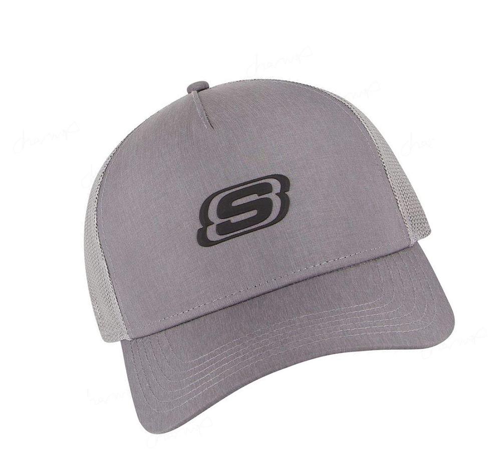 Sombreros Skechers Heathered Trucker Hombre Gris | I3T5D_AR