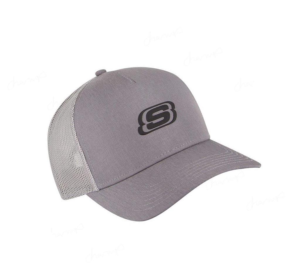 Sombreros Skechers Heathered Trucker Hombre Gris | I3T5D_AR