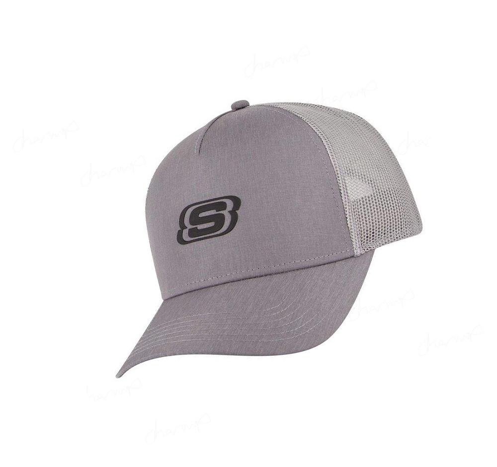 Sombreros Skechers Heathered Trucker Hombre Gris | I3T5D_AR