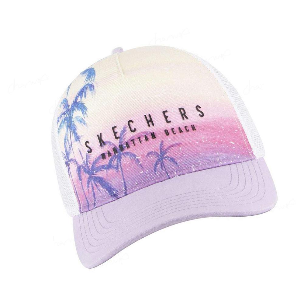 Sombreros Skechers Palm City Trucker Mujer Lavanda | A89T3_AR