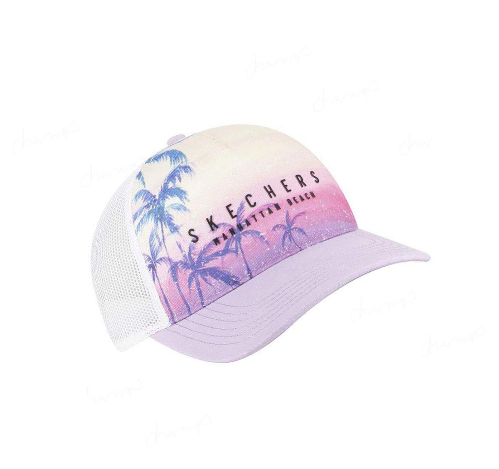 Sombreros Skechers Palm City Trucker Mujer Lavanda | A89T3_AR