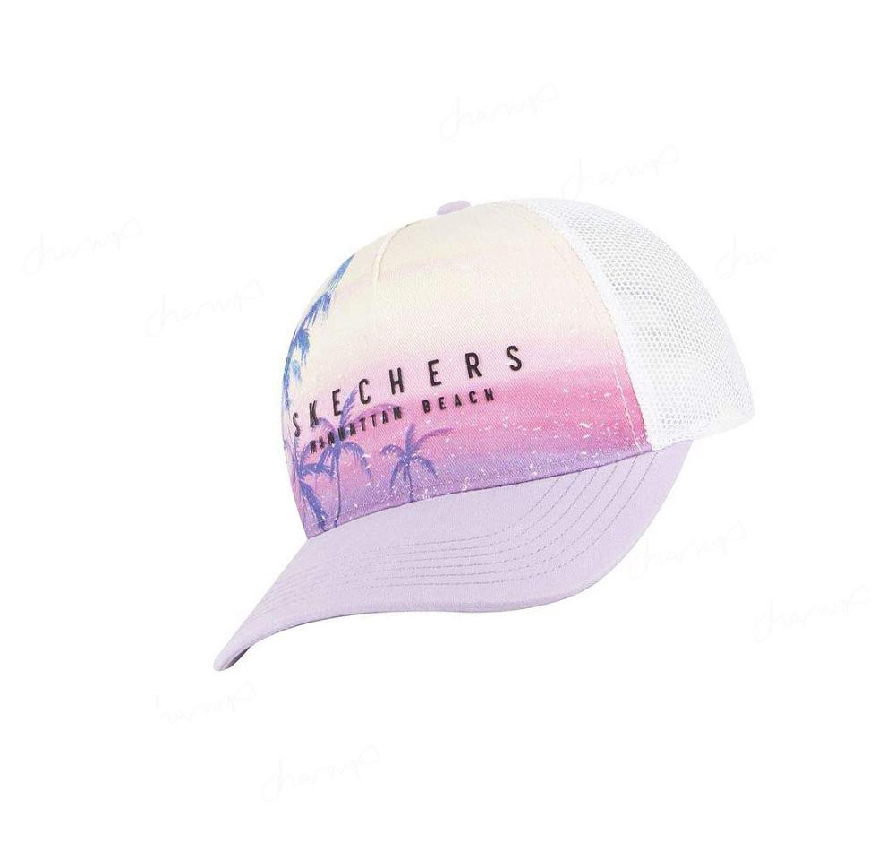 Sombreros Skechers Palm City Trucker Mujer Lavanda | A89T3_AR