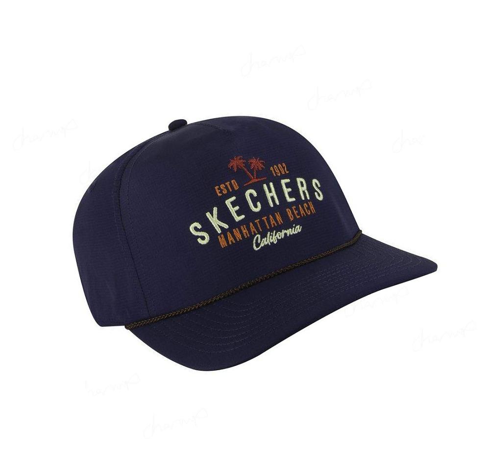 Sombreros Skechers Palm Established Hombre Azul Marino | IA62L_AR