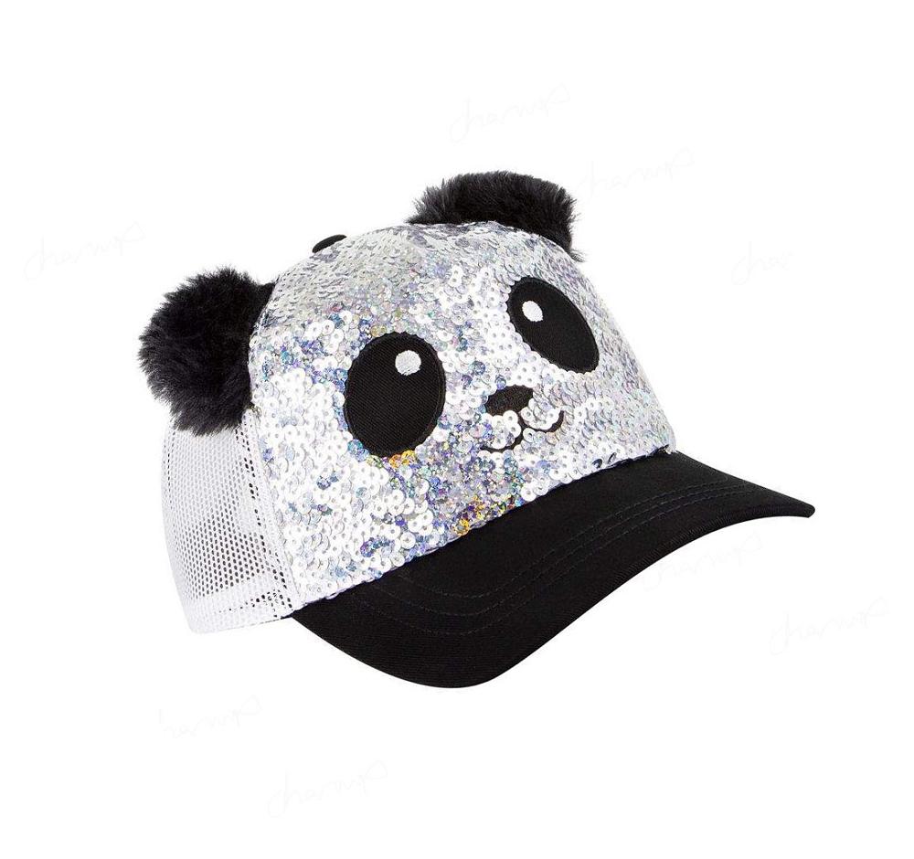 Sombreros Skechers Sequin Panda Niña Plateadas Negras | 30950_AR