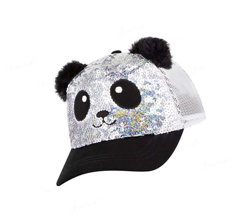 Sombreros Skechers Sequin Panda Niña Plateadas Negras | 30950_AR