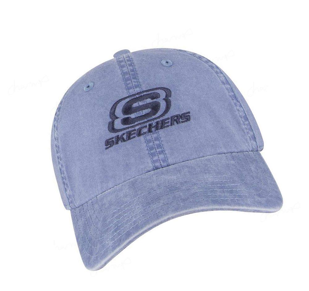 Sombreros Skechers Washed Dad Hombre Azules | IA3TA_AR