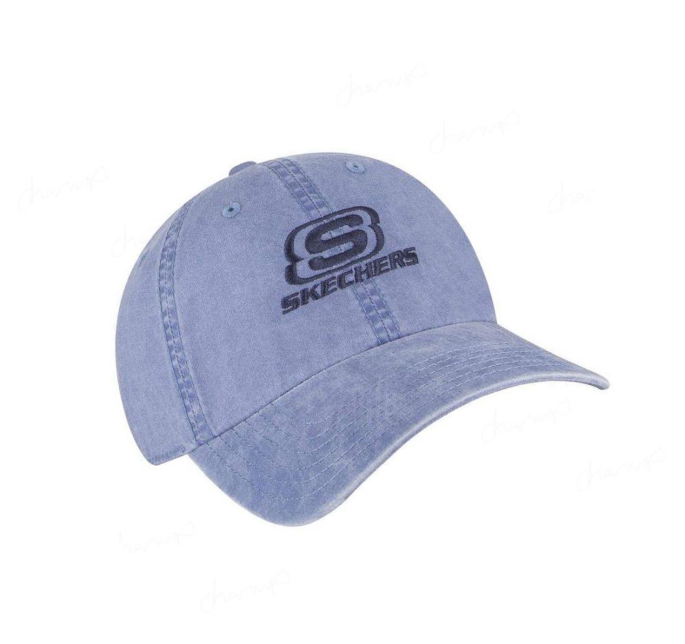 Sombreros Skechers Washed Dad Hombre Azules | IA3TA_AR