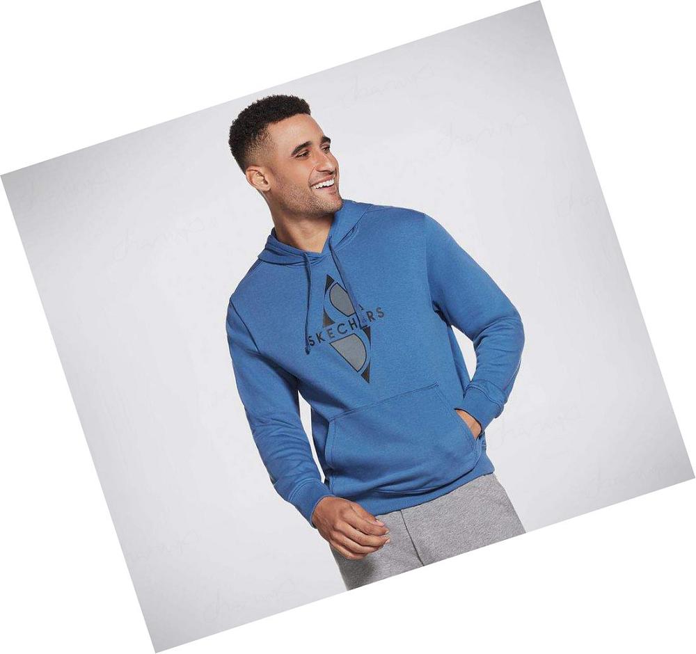 Sudadera Skechers Apparel Big Diamond Pullover Hombre Azules | A6T5D_AR