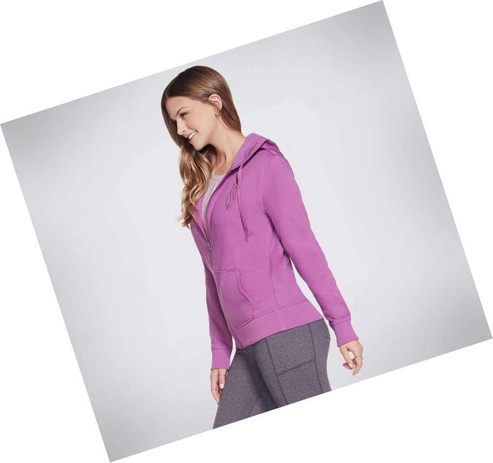 Sudadera Skechers Apparel Diamond Crown Front Zip Mujer Moradas | 389TD_AR