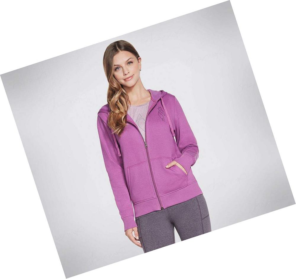 Sudadera Skechers Apparel Diamond Crown Front Zip Mujer Moradas | 389TD_AR