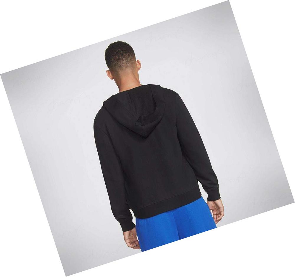 Sudadera Skechers Apparel Diamond Front Zip Hombre Negras | A562L_AR