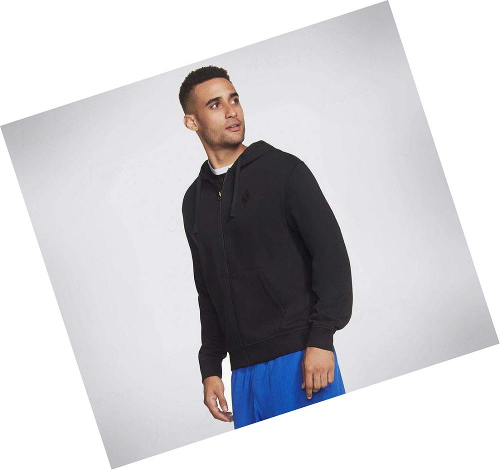 Sudadera Skechers Apparel Diamond Front Zip Hombre Negras | A562L_AR