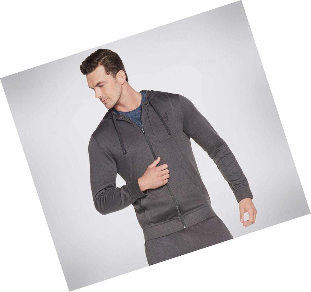 Sudadera Skechers Apparel GOknit Pique Full Zip Hombre Gris | AT00B_AR