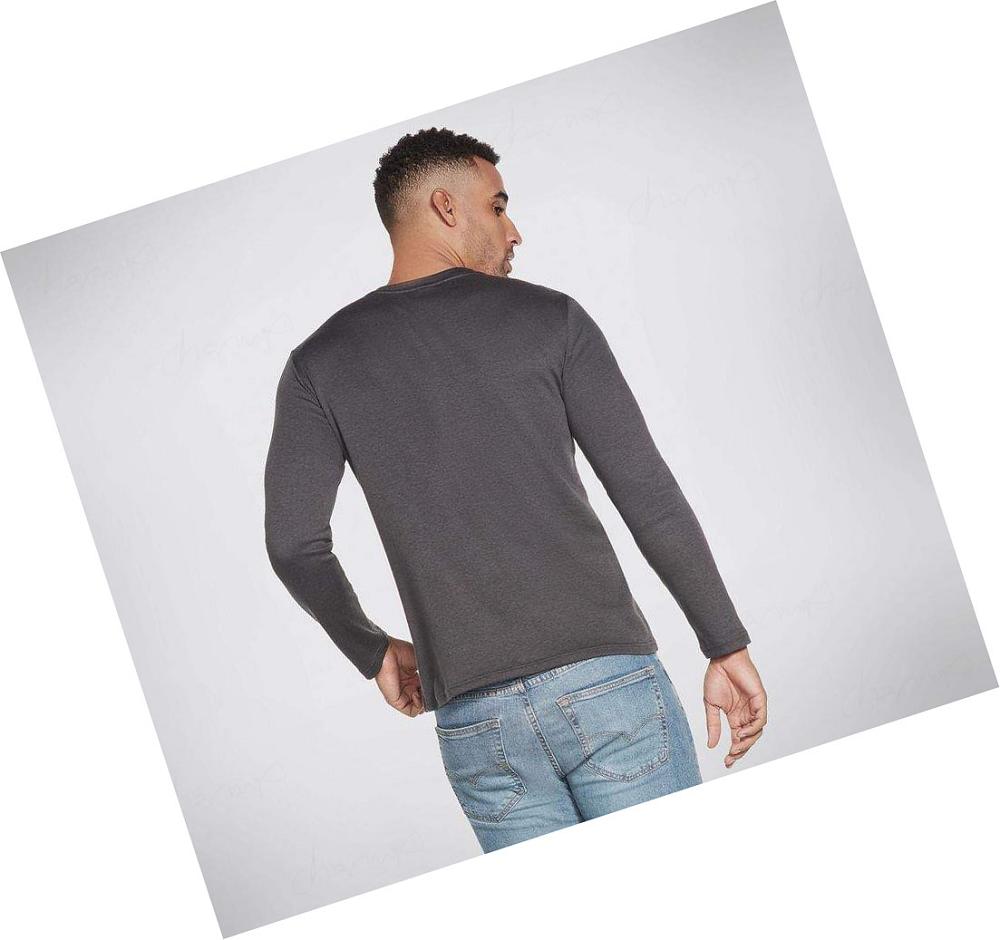 Sudadera Skechers Apparel GOknit Pique Henley Hombre Gris | A900L_AR