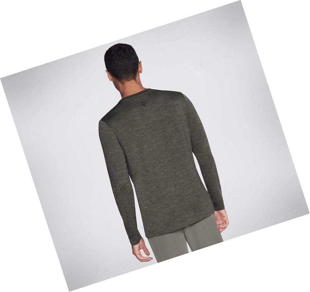 Sudadera Skechers Apparel On the Carretera Long Sleeve Hombre Verde Oliva | A9258_AR