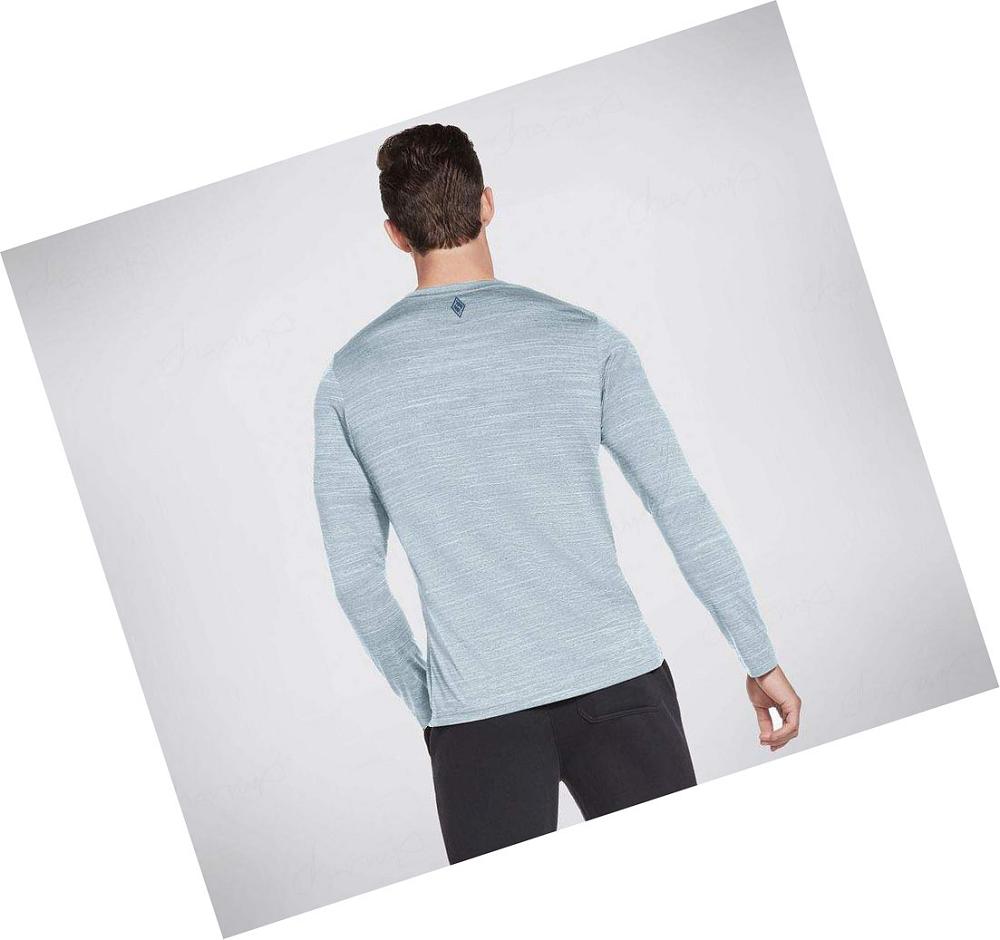 Sudadera Skechers Apparel On the Carretera Long Sleeve Hombre Azules Claro | A9390_AR